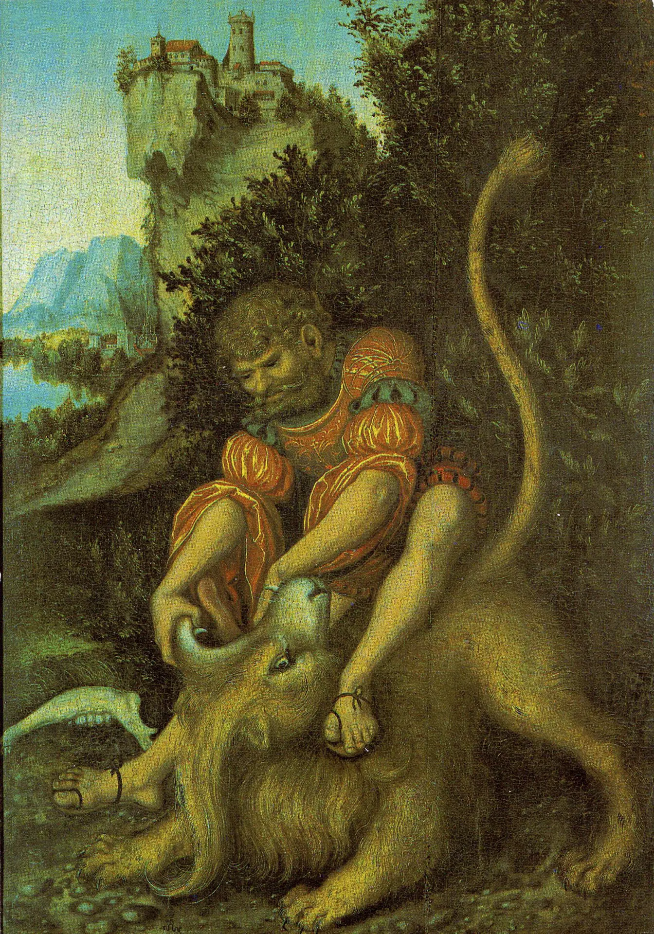 Lucas Cranach d. Ä. - Simson im Kampf mit dem Löwen (Kunstsammlung zu Weimar), , Deutschland